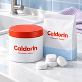 Caldorin Dishwasher Detergent Starter Set in a bright compatible household setting